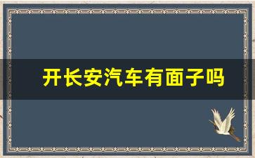 开长安汽车有面子吗