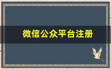 微信公众平台注册