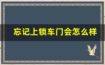 忘记上锁车门会怎么样