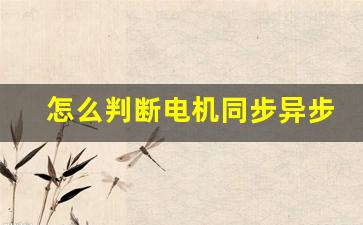 怎么判断电机同步异步,交流无刷电机和直流无刷电机