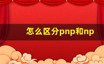 怎么区分pnp和npn