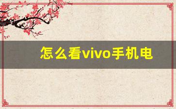 怎么看vivo手机电池寿命