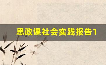 思政课社会实践报告1500字,思政社会实践活动报告