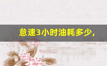 怠速3小时油耗多少,车子忘了熄火停了3个多小时