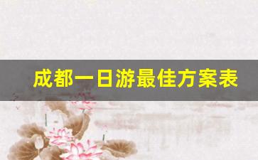 成都一日游最佳方案表,成都附近一日游推荐