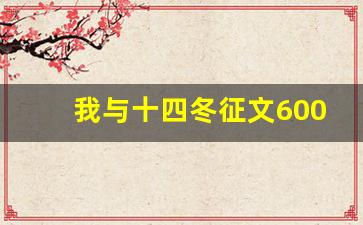 我与十四冬征文600字,我与14冬的故事300字