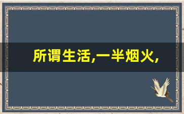 所谓生活,一半烟火,一半清欢