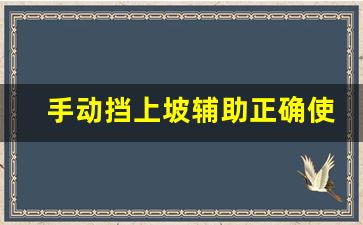 手动挡上坡辅助正确使用方法图解,上坡辅助正确使用步骤