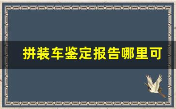 拼装车鉴定报告哪里可以出,买到拼装车能立案吗