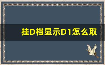 挂D档显示D1怎么取消,挂档是D1怎么恢复D档