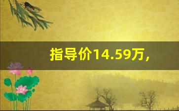 指导价14.59万,落地价咋算