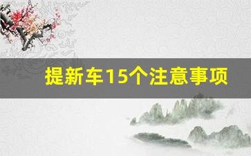 提新车15个注意事项,提新车验车流程15步