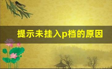 提示未挂入p档的原因,车辆显示未挂入P档怎么办