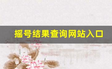 摇号结果查询网站入口,查询摇号信息查询