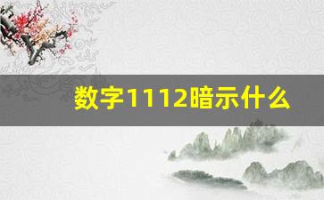 数字1112暗示什么意思,男的说1113是什么意思爱情