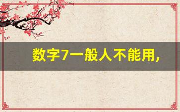 数字7一般人不能用,车牌带7的数字好吗