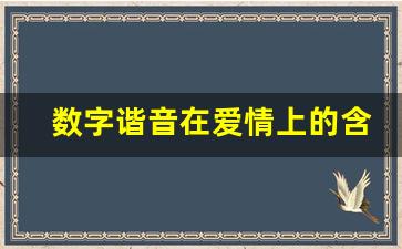 数字谐音在爱情上的含义