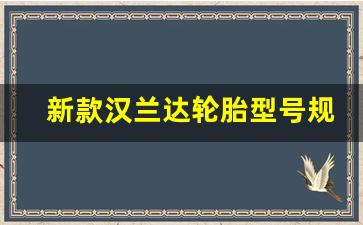 新款汉兰达轮胎型号规格