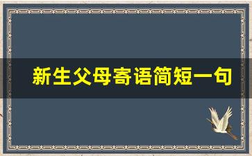 新生父母寄语简短一句话