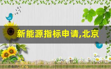 新能源指标申请,北京新能源指标申请流程