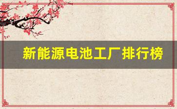 新能源电池工厂排行榜,锂电池哪家公司最好