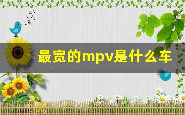 最宽的mpv是什么车