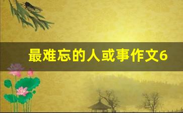 最难忘的人或事作文600字