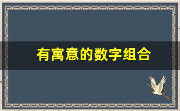 有寓意的数字组合