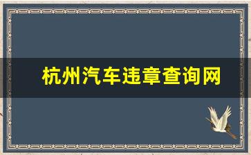 杭州汽车违章查询网