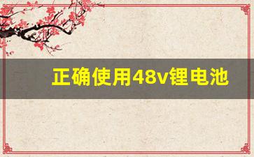 正确使用48v锂电池的方法,48v锂电池价格查询