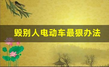 毁别人电动车最狠办法,破坏电动车最简单的方法