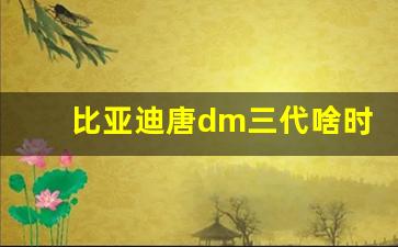 比亚迪唐dm三代啥时候出