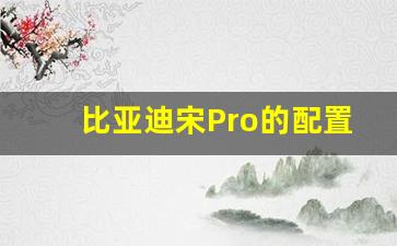 比亚迪宋Pro的配置