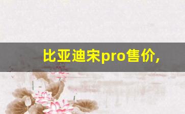 比亚迪宋pro售价,比亚迪口碑最好的三款