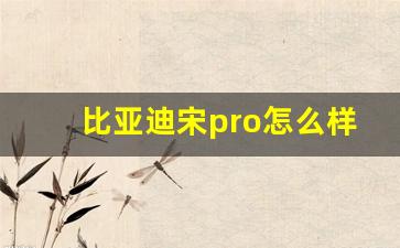 比亚迪宋pro怎么样值得买吗