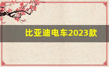 比亚迪电车2023款价格,女士新能源车推荐2023