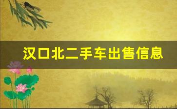 汉口北二手车出售信息,汉口二手车市场在哪