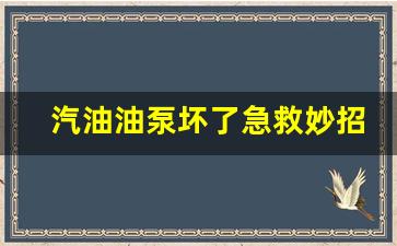 汽油油泵坏了急救妙招