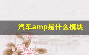 汽车amp是什么模块,AMP控制器