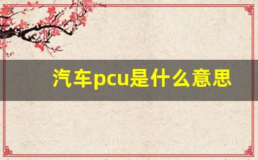 汽车pcu是什么意思