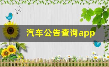 汽车公告查询app