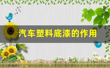 汽车塑料底漆的作用