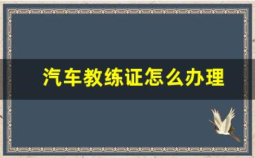 汽车教练证怎么办理