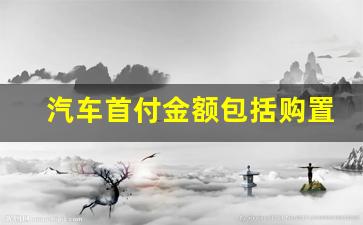 汽车首付金额包括购置税和保险吗,贷款买车的首付款包括购置税吗