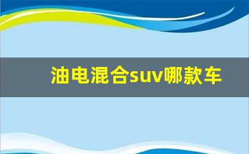 油电混合suv哪款车最好,现在最好的混动suv是哪个