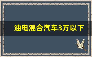 油电混合汽车3万以下