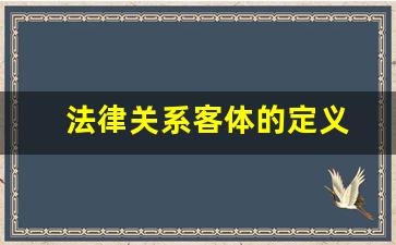 法律关系客体的定义