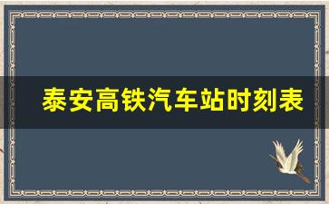 泰安高铁汽车站时刻表