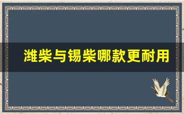 潍柴与锡柴哪款更耐用,潍柴460和锡柴460发动机哪个省油