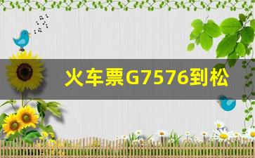 火车票G7576到松江11点29分,火车7576